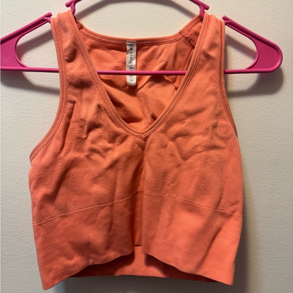 Athleta Coral Ribbed Tank Top